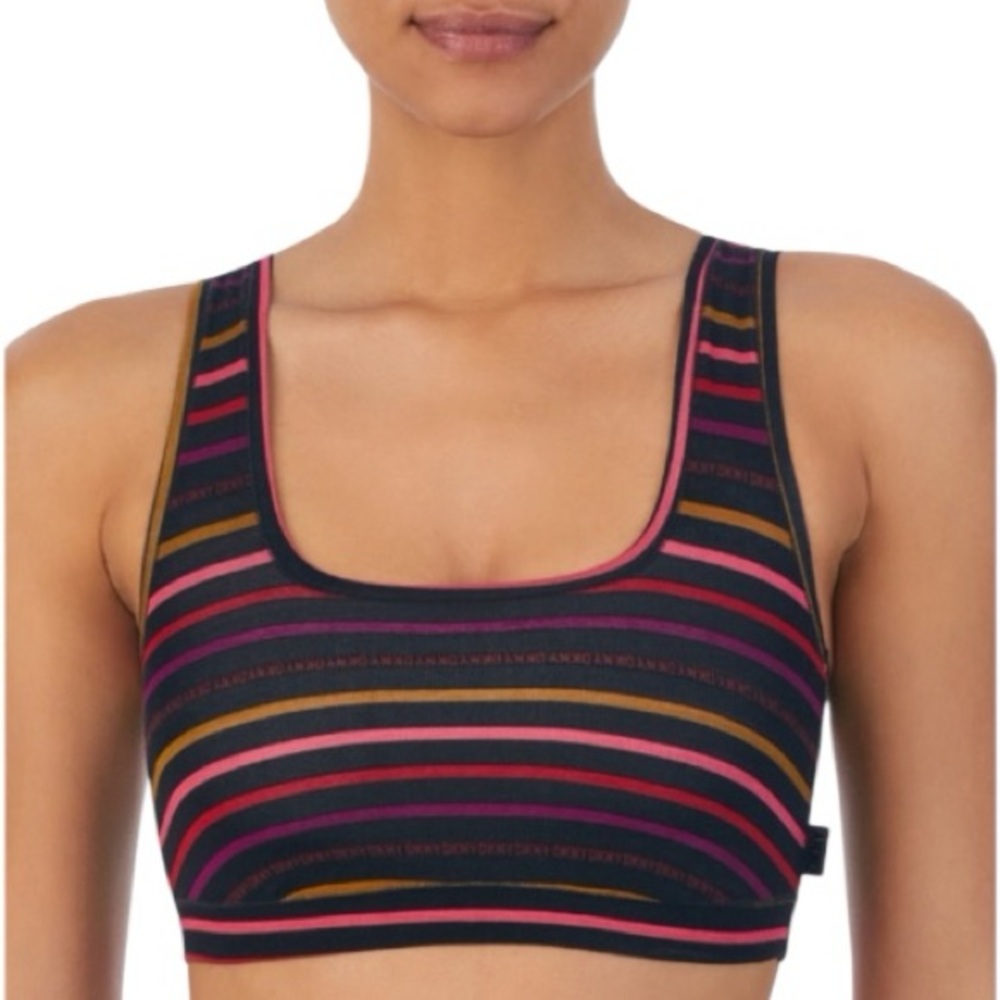 NWT DKNY Multicolor Striped Seamless Bralette - Size S